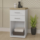 Gaveteiro Para Escritório Home Office toq Artany 2 Gavetas Olmo/Branco