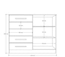 Cômoda de 1,32 com 2 portas e 5 gavetas cor 03