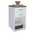 Gaveteiro Para Escritório Home Office toq Artany 2 Gavetas Olmo/Branco