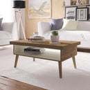 Mesa De Centro Retangular Retrô Artely Lucca Pinho e Off White