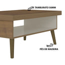 Mesa De Centro Retangular Retrô Artely Lucca Pinho e Off White
