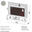 Painel de 2,28 + Rack de 2,20 Fendi 100% MDF com fita LED
