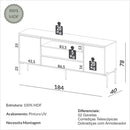 Balcão Buffet de 1,84 com pés metpalicos 100% MDF