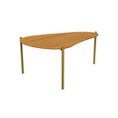 Mesa de centro orgânica com pés metálicos de 70cm