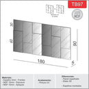 Painel decorativo espelhado 3D de 1,80