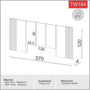 Cabeceira com painel Ripado de 270cm 100% MDF Off White