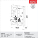 Closet cabideiro com duas gavetas 100% MDF cor 02
